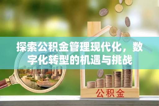 鹿邑探索公积金管理现代化，数字化转型的机遇与挑战